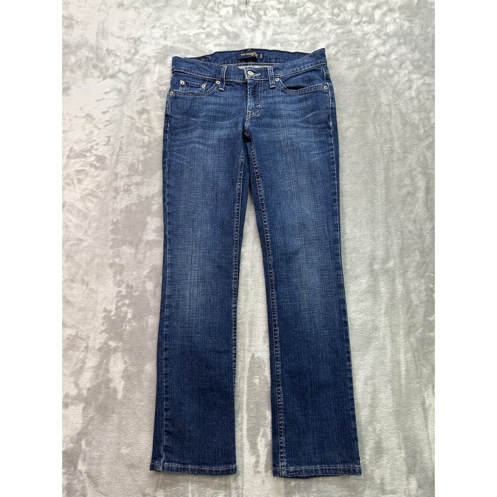 Levis 524 Too Superlow Straight Jean Women 5S/C Junior Blue Low Rise Stretch Y2K